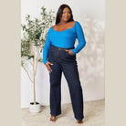 Culture Code Full Size Ribbed Sweetheart Neck Knit Top - VacationGrabs