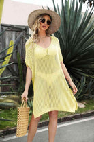 Openwork Side Slit Cover-Up Dress - VacationGrabs