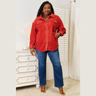 Heimish Cozy Girl Full Size Button Down Shacket - VacationGrabs
