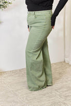 Risen Full Size Raw Hem Wide-Leg Jeans - VacationGrabs