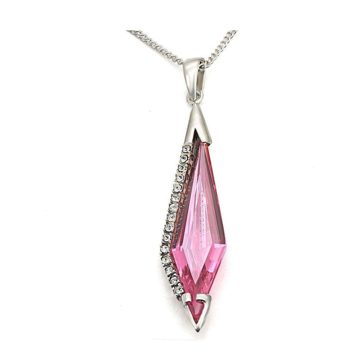 Elegant 925 silver pendant for women featuring a pink crystal design and sparkling accents
