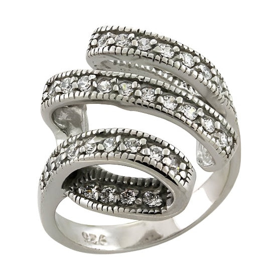 Stylish 925 sterling silver travel ring with sparkling stones for elegant jewelry lovers