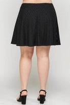 Plus Size, Knit Eyelet A-line Skirt - VacationGrabs