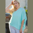 One Shoulder Long Sleeve Unbalance Top - VacationGrabs