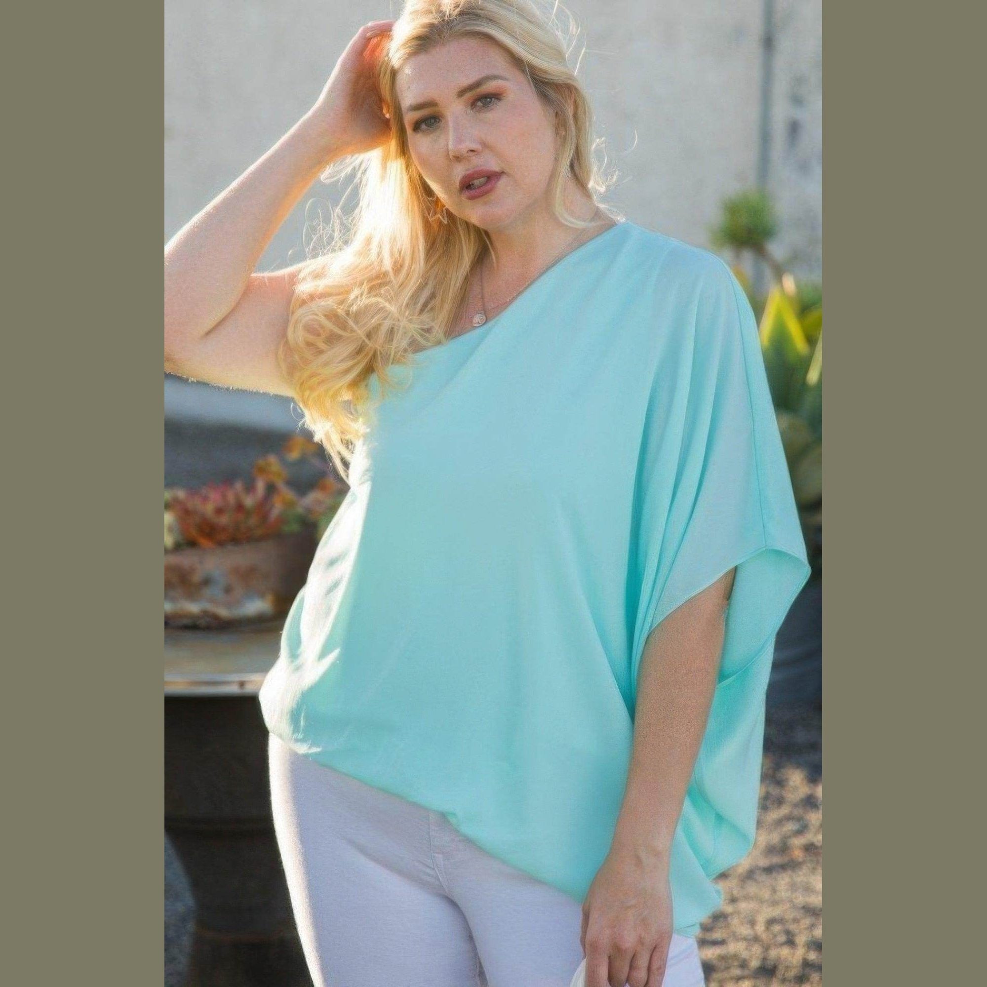 One Shoulder Long Sleeve Unbalance Top - VacationGrabs