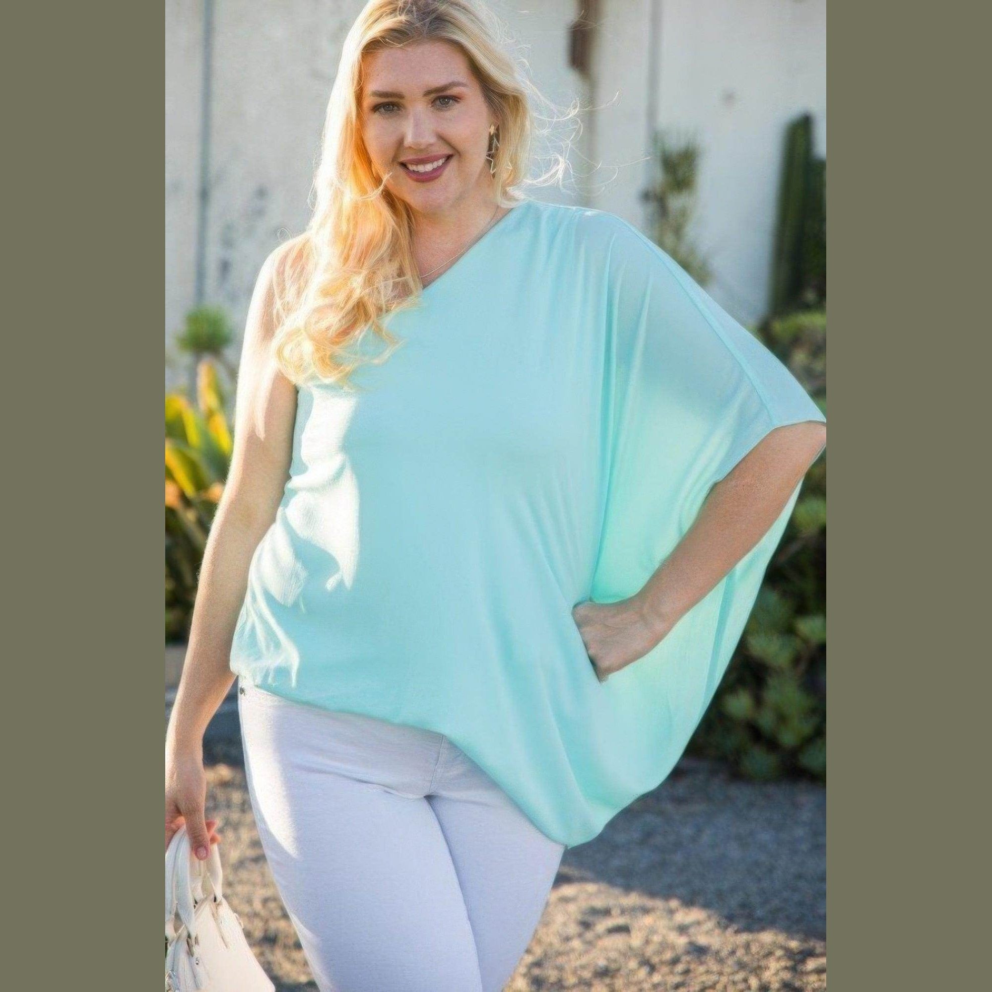 One Shoulder Long Sleeve Unbalance Top - VacationGrabs