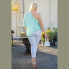 One Shoulder Long Sleeve Unbalance Top - VacationGrabs