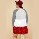 Plus Polka Dot Animal Print Swing Tiered Dress - VacationGrabs