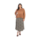 Plus Caramel Waffle Knit Long Sleeve Top - VacationGrabs