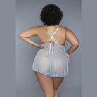 Babydoll Sheer Mesh Lace Lingerie 2 Pc - VacationGrabs
