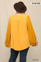 Woven Textured Chiffon Top Sheer Sleeves - VacationGrabs