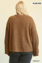 Brown Knit Mixed Loose Top - VacationGrabs