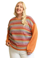 Orange Mixed Loose Top - VacationGrabs
