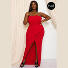 Pleated Detail Plus Maxi Dress - VacationGrabs