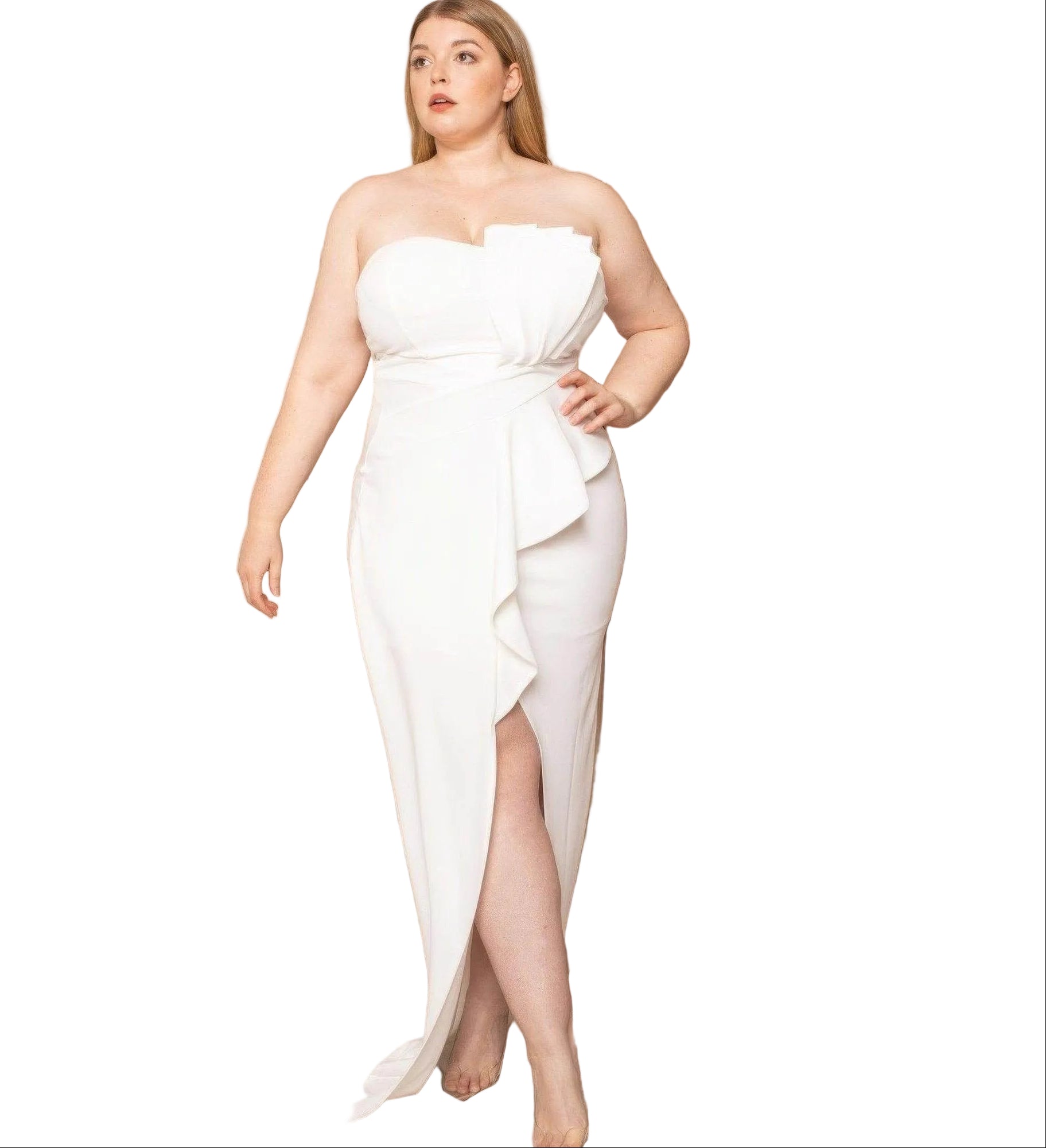 Pleated Detail Plus Maxi Dress - VacationGrabs