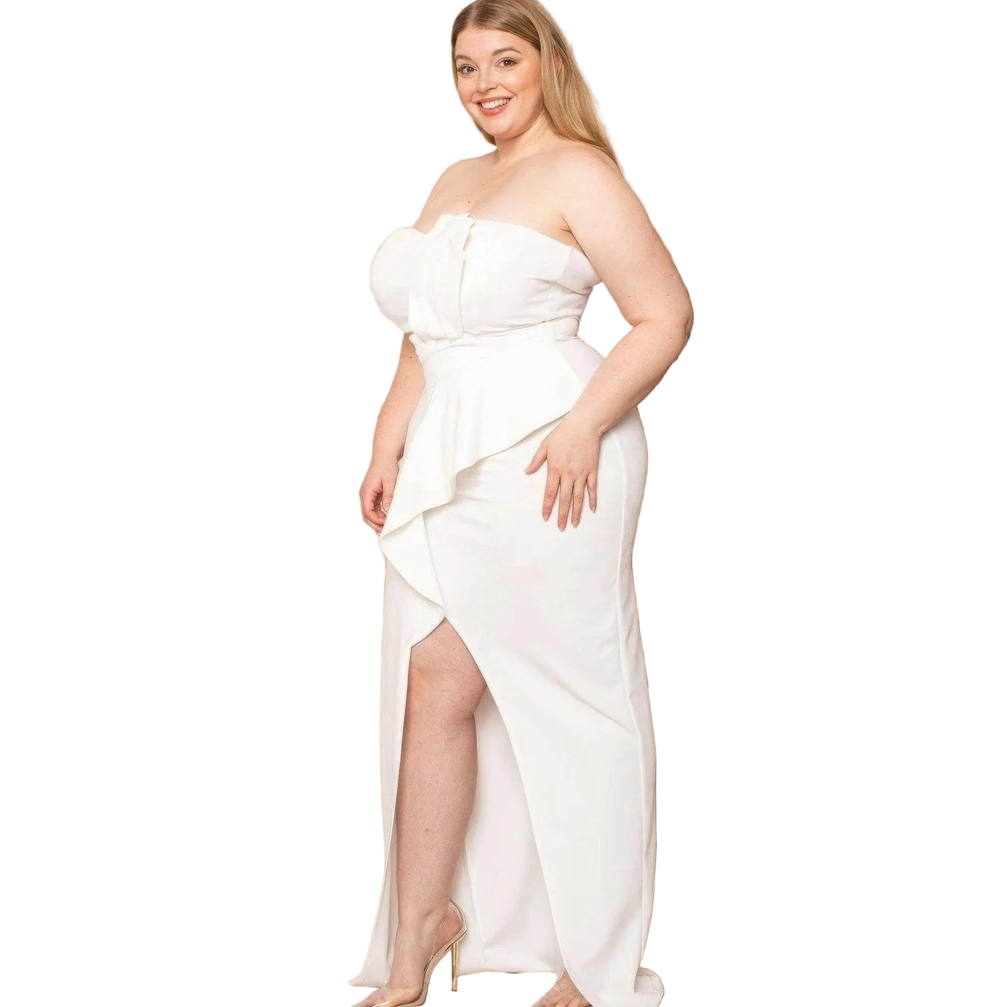 Pleated Detail Plus Maxi Dress - VacationGrabs