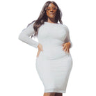 Translucent Silver Rhinestone Plus Midi Dress - VacationGrabs
