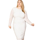 Translucent Silver Rhinestone Plus Midi Dress - VacationGrabs
