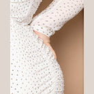 Translucent Silver Rhinestone Plus Midi Dress - VacationGrabs