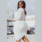 Translucent Silver Rhinestone Plus Midi Dress - VacationGrabs