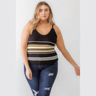 Plus Ribbed Ruffle Tank Top - VacationGrabs