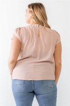 Plus Koshibo Textured Cap Sleeve Top - VacationGrabs