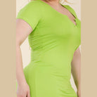 Plus Size Split Neck Bodycon Midi Dress - VacationGrabs