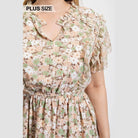 Floral Printed Ruffle Detail Dress With Elastic Waist - VacationGrabs