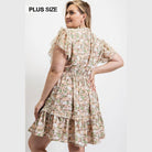 Floral Printed Ruffle Detail Dress With Elastic Waist - VacationGrabs