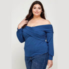 Plus Off Shoulder Bandage Wrap Dressy Top - VacationGrabs