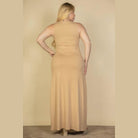 Plus Size Plunge Neck Thigh Split Maxi Dress - VacationGrabs