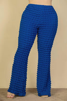 Plus Size Bubble Fabric Flare Pants - VacationGrabs
