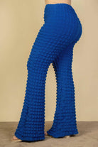 Plus Size Bubble Fabric Flare Pants - VacationGrabs