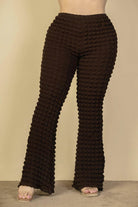 Plus Size Bubble Fabric Flare Pants - VacationGrabs