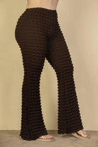 Plus Size Bubble Fabric Flare Pants - VacationGrabs