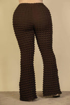 Plus Size Bubble Fabric Flare Pants - VacationGrabs