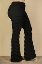 Plus Size Bubble Fabric Flare Pants - VacationGrabs