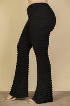 Plus Size Bubble Fabric Flare Pants - VacationGrabs