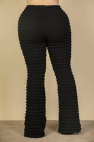 Plus Size Bubble Fabric Flare Pants - VacationGrabs
