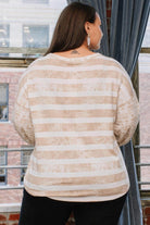Stripe Printed French Terry Top - VacationGrabs