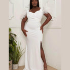 Mesh Tulle Shoulder Plus Size Maxi Dress - VacationGrabs