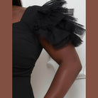 Mesh Tulle Shoulder Plus Size Maxi Dress - VacationGrabs