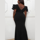 Mesh Tulle Shoulder Plus Size Maxi Dress - VacationGrabs
