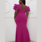 Mesh Tulle Shoulder Plus Size Maxi Dress - VacationGrabs