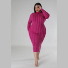 Turtle Neck Stretch Dress - VacationGrabs
