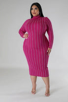 Turtle Neck Stretch Dress - VacationGrabs