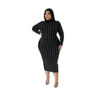 Turtle Neck Stretch Dress - VacationGrabs