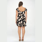 Plus Big Floral Front Tie Ruffle Mini Dress - VacationGrabs