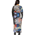 Animal Print Splice Dress With High-low Hem - VacationGrabs