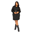 Satin Effect Belted Jacket Dress - VacationGrabs